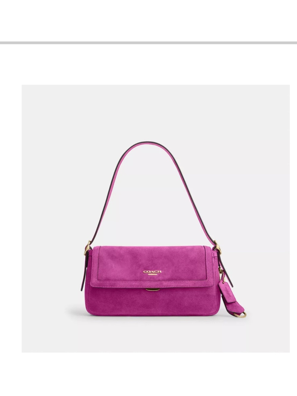 Coach Hot Pink Suede Shoulder Bag
